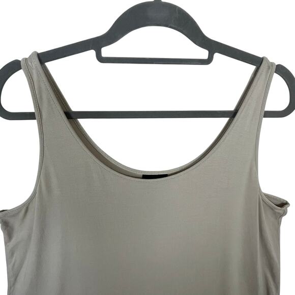 J Jill Wearever Tank Top 2X Beige Taupe Scoop Neck Stretch Soft Travel Lounge - Picture 2 of 11